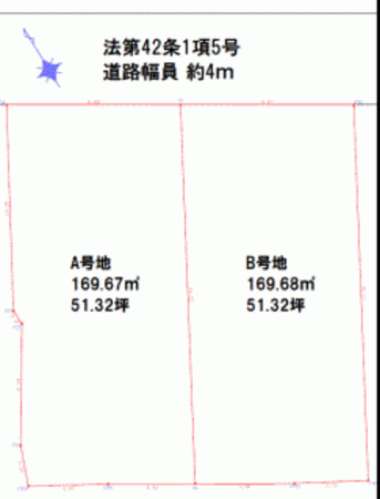 川西市平野、土地の間取り画像です