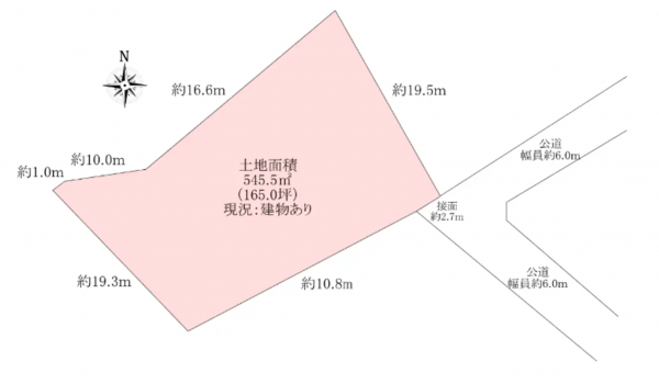 川西市清和台、土地の間取り画像です