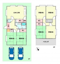 川西市錦松台、中古一戸建ての間取り画像です