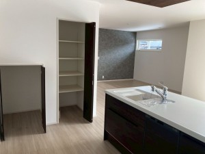 川西市向陽台、新築一戸建てのキッチン画像です