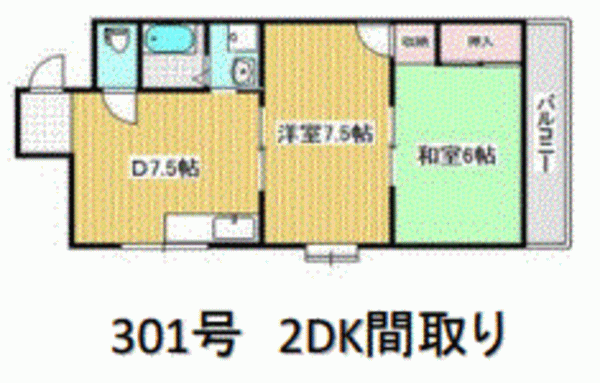 川西市東多田、収益物件/マンションの間取り画像です