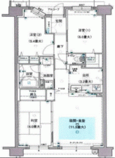 川西市久代、マンションの間取り画像です