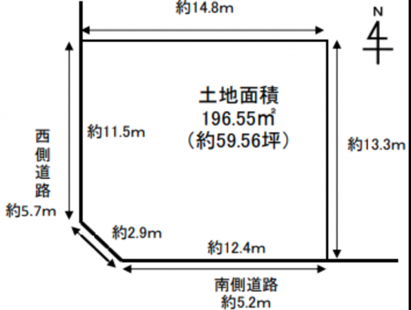川西市大和、土地の間取り画像です