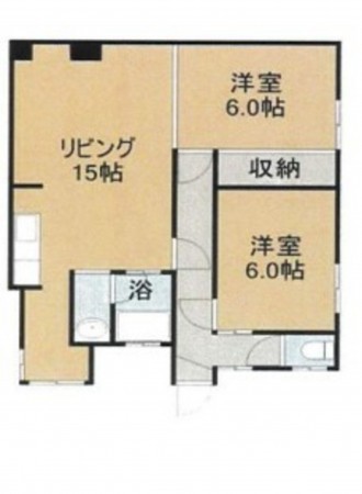 川西市新田、マンションの間取り画像です