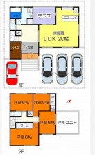 川西市水明台、新築一戸建ての間取り画像です