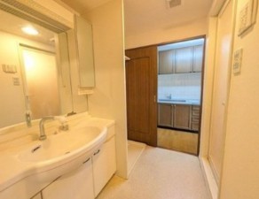 川西市新田、マンションの洗面画像です