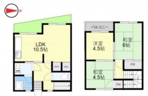 川西市多田院、中古一戸建ての間取り画像です