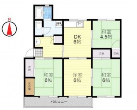 川西市清和台、マンションの間取り画像です