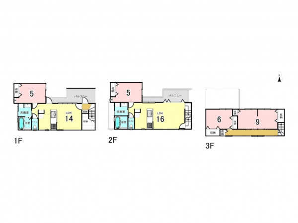 川西市南花屋敷、中古一戸建ての間取り画像です