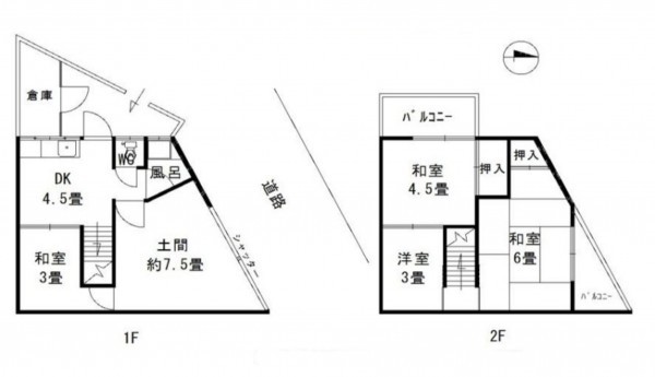 川西市久代、中古一戸建ての間取り画像です