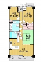 川西市寺畑、マンションの間取り画像です