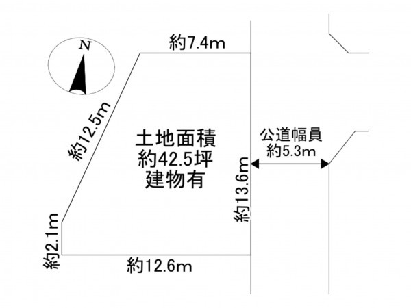 川西市平野、土地の間取り画像です