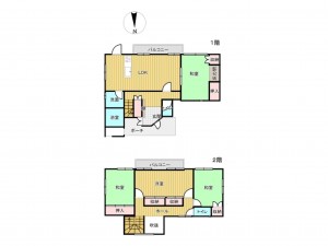 川西市けやき坂、中古一戸建ての間取り画像です