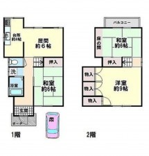 川西市萩原、中古一戸建ての間取り画像です
