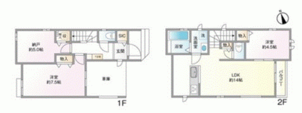 川西市山下町、新築一戸建ての間取り画像です