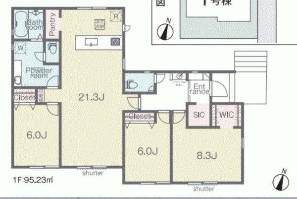 川西市水明台、新築一戸建ての間取り画像です