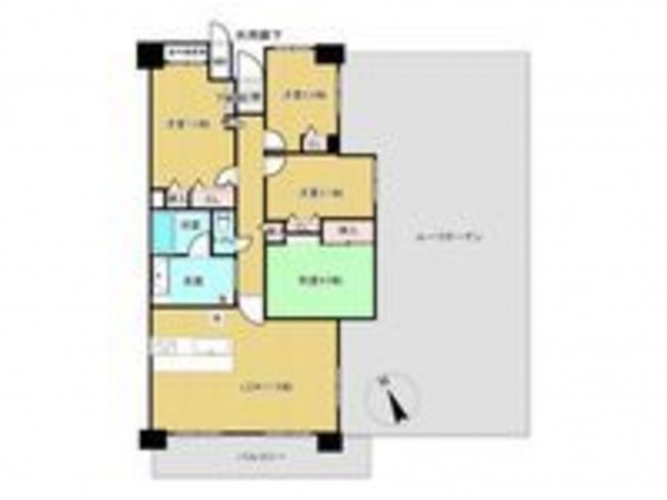 川西市丸山台、マンションの間取り画像です