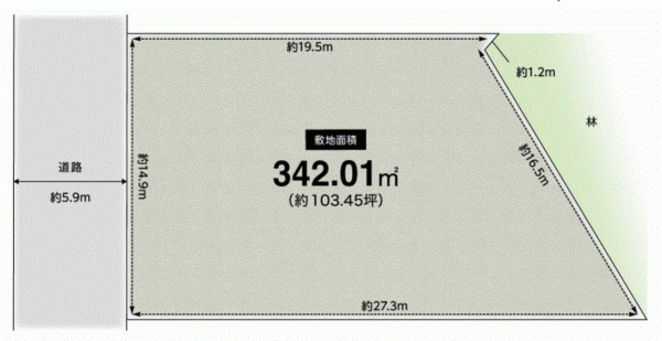 川西市清和台、土地の間取り画像です