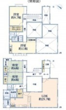 川西市萩原台、中古一戸建ての間取り画像です