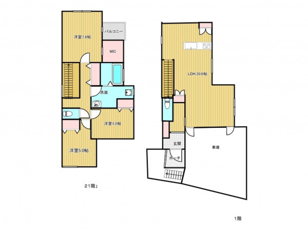 川西市花屋敷、新築一戸建ての間取り画像です