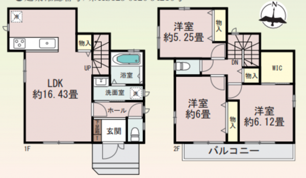 川西市火打、新築一戸建ての間取り画像です