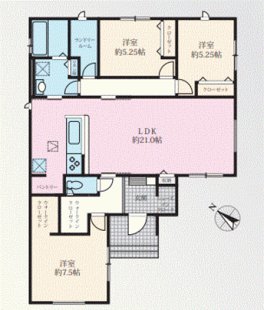 川西市清和台、新築一戸建ての間取り画像です