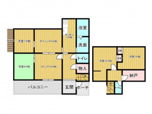 川西市大和、中古一戸建ての間取り画像です