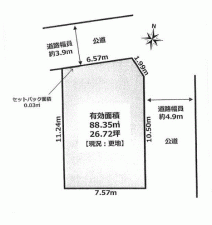 川西市新田、土地の間取り画像です