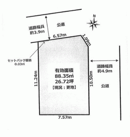 川西市新田、土地の間取り画像です