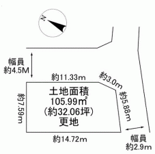 川西市火打、土地の間取り画像です