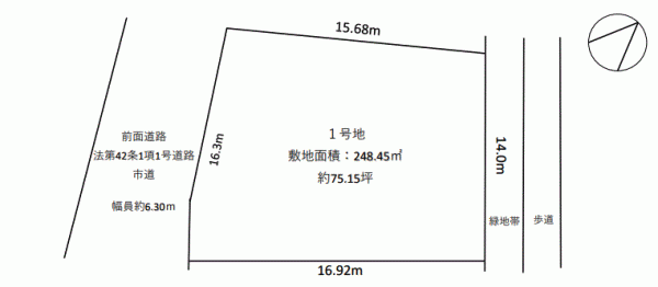 川西市水明台、土地の間取り画像です