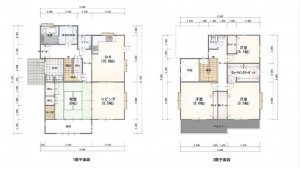 川西市萩原台、中古一戸建ての間取り画像です