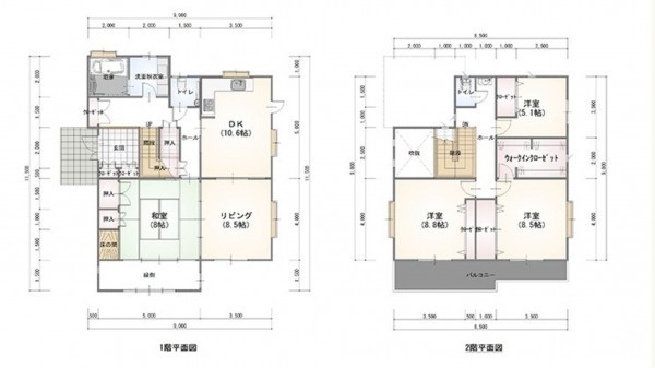 川西市萩原台、中古一戸建ての間取り画像です