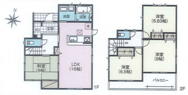 川西市水明台、新築一戸建ての間取り画像です