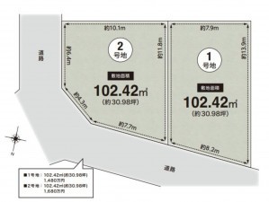 川西市松が丘町、土地の間取り画像です