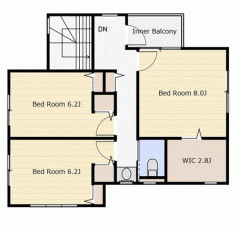 川西市湯山台、中古一戸建ての間取り画像です