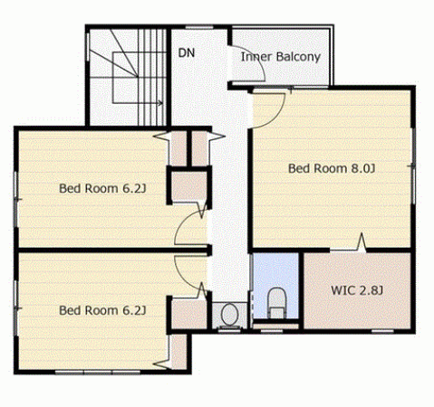 川西市湯山台、中古一戸建ての間取り画像です