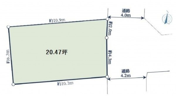 川西市南花屋敷、土地の間取り画像です