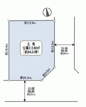 川西市清和台、土地の間取り画像です