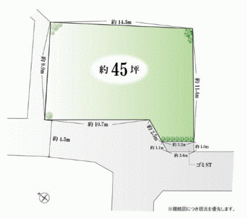 川西市萩原、土地の間取り画像です