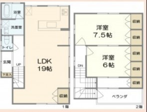 川西市萩原、中古一戸建ての間取り画像です