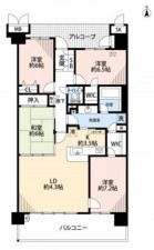 川西市見野、マンションの間取り画像です