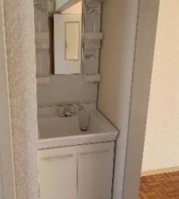 川西市鼓が滝、収益物件/アパートの洗面画像です