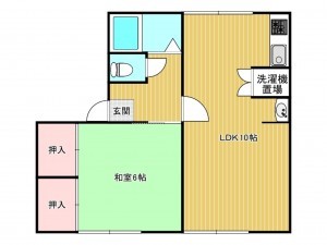 川西市鼓が滝、収益物件/アパートの間取り画像です