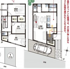 川西市松が丘町、新築一戸建ての間取り画像です