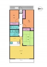 川西市新田、マンションの間取り画像です