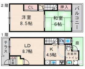 川西市霞ケ丘、土地の間取り画像です
