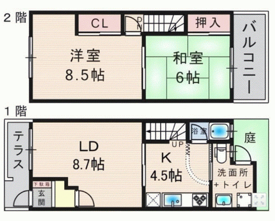 川西市霞ケ丘、土地の間取り画像です