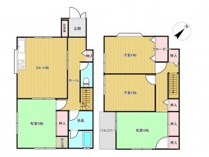 川西市鼓が滝、中古一戸建ての間取り画像です