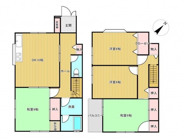 川西市鼓が滝、中古一戸建ての間取り画像です